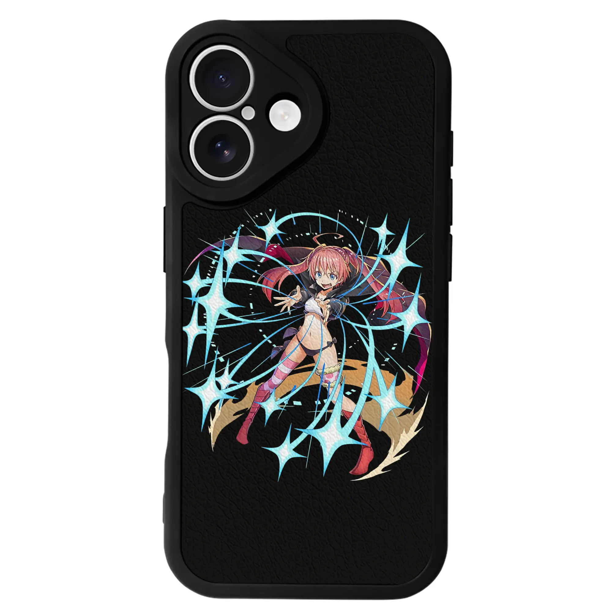 転生したらスライムだった件 グッズ,ミリム・ナーヴァ - IPhone 16シリーズ対応 ・ シリコンスマホケース ・ レザー調 ・ 高精度フィット ・ 耐衝撃 ・ ワイヤレス充電対応 ・ 精密カット